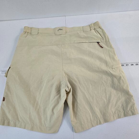 Simms Fishing Products Men’s Cargo Shorts Tan Nylon Blend Outdoor Utility L 5978 - Picture 2 of 13
